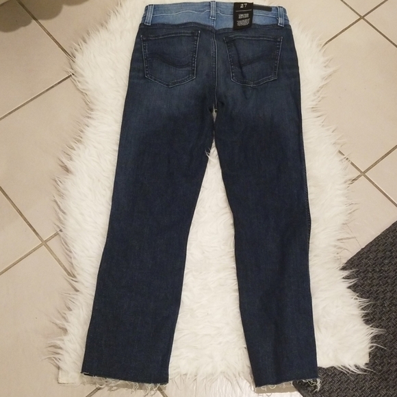 💕SANCTUARY💕 Two Tone Straight Raw Hem Crop Jeans - Picture 8 of 8